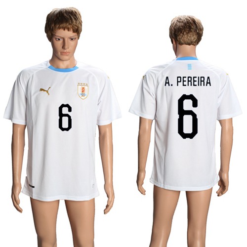 Uruguay #6 A.Pereira Away Soccer Country Jersey